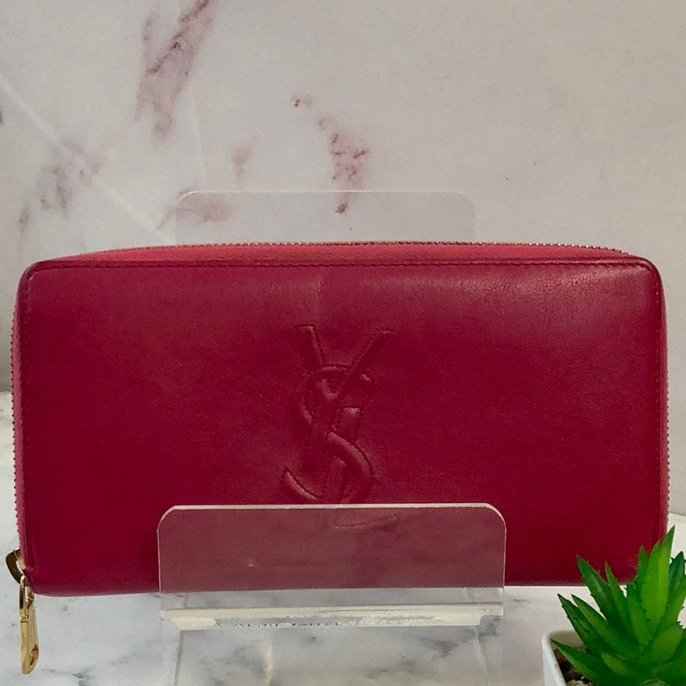 GUC Yves Saint Laurent Pink Zip Wallet